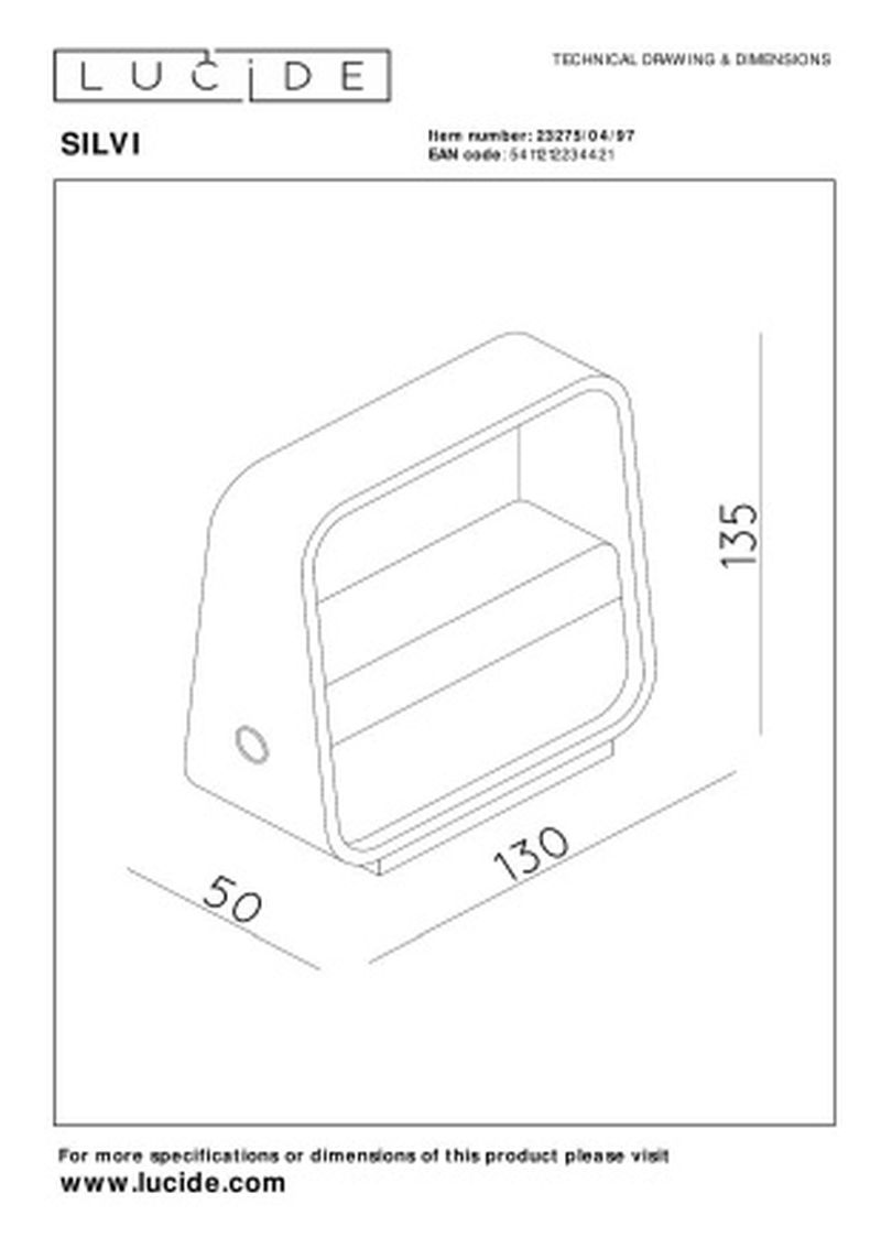Lucide SILVI - Dobíjacie nástenné svietidlo - Batéria/batérie - LED Dim. - 1x3,7W 2700K - Magnetický - Hrdzavohnedá